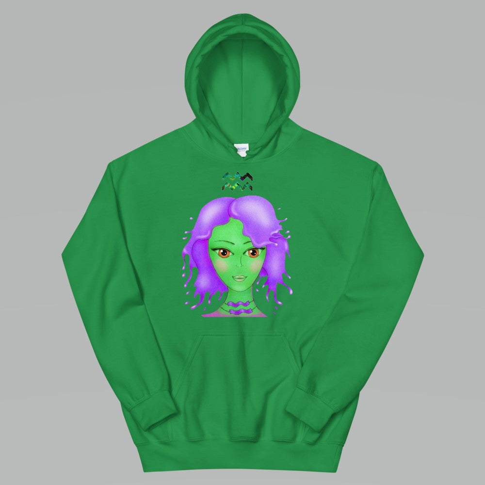 Athletic Casualwear Hoodie for Women- Aquarius Sun Sign. WickedYo.